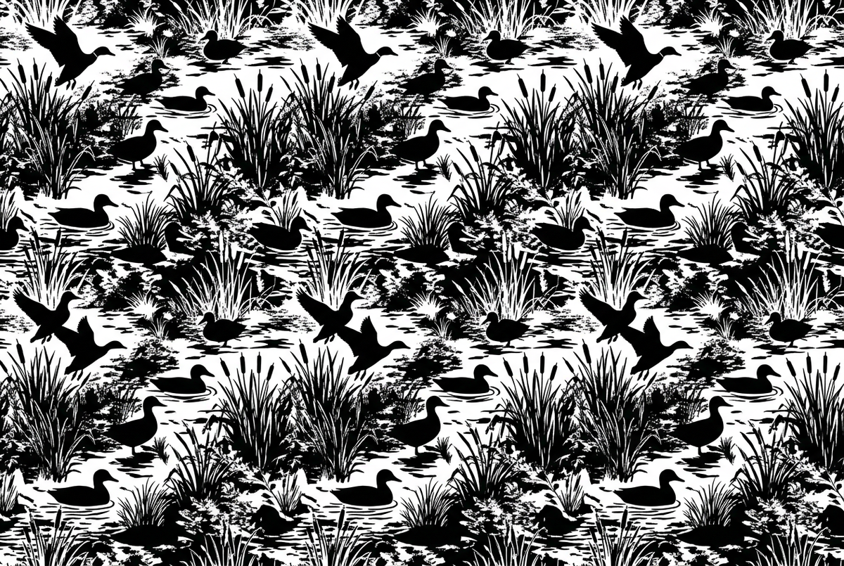 Black and white duck camo pattern